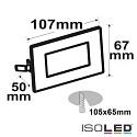 ISOLED Outdoor LED wall luminaire, recessed, IP65, angular, 2.5W, ColorSwitch 3000K|4000K|6000K, incl. mounting box