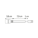 ISOLED Adapter Rundstecker Female auf MiniAmp Female-Buchse, IP20, 2-polig, max. 3A, 10cm, Wei