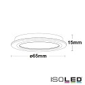 ISOLED LED furniture recessed spotlight MiniAMP with lens, 24V DC, IP44, Ø 6.5cm, 4W 3000K 250lm 60°, CRI>90, fixed, dimmable