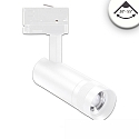 3-phase spot FOCUS ADJUST 8W swivelling, rotatable, switchable, focusable IP20, white 
