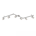 spotlight bar 6 flames, swivelling, rotatable, with jointed arm GU10 IP20, nickel dimmable