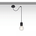 Luci a sospesione INFINITY SINGLE ROUND 1-Lampadina, rotondo, senza paralume E27 IP20, Nero dimmerabile
