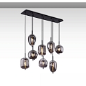 Luci a sospesione SMOKY GLASS 8-Lampadine E27 IP20, Nero dimmerabile