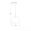 ISOLED Luci a sospesione INFINITY SMOKY GLASS 30 1-Lampadina E27 IP20, Nero dimmerabile