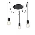 pendant luminaire 3 flames, round, without shade E27 IP20, black dimmable