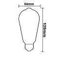 ISOLED Lampadina Forma Edison VINTAGE LINE EDISONBULB ST64 commutabile ST64 E27 3,8W 200lm 2200K 360 CRI >90 