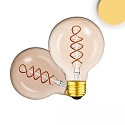 LED Deko-Filament Globeform VINTAGE LINE ROUNDBULB 95, E27, 4W 2200K 200lm 360, CRi >85, schaltbar, Glas Amber