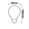 ISOLED LED Filament Globeform VINTAGE LINE LED ROUNDBULB 95, E27, 4W 2200K 200lm, Amber klar