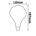 ISOLED LED Deko-Filament Globeform VINTAGE LINE ROUNDBULB A125 UNREGULAR, E27, 4W 2200K 200lm 360�, CRi >85, schaltbar, Amber klar