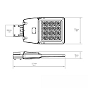ISOLED LED STREET LIGHT GR100, IP66, 1-10V dimmbar, mit Aufnahme fr Ausleger DN60, 4000K 14500lm 90