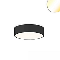 Lampada da parete e soffitto DN400 rotondo, CCT Switch IP20, nero dimmerabile