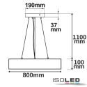 ISOLED Luci a sospesione DN800 Giù, rotondo IP20, nero dimmerabile