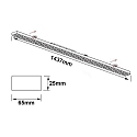 ISOLED FastFix LED Linearsystem S Modul, IP40, 150cm, 25-75W 4000K, Linsenoptik, DALI dimmbar, 25 links asymmetrisch