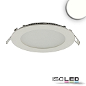 downlight flat, round, glare-reduced IP42, white dimmable