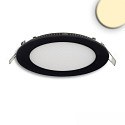 downlight flat, round, glare-reduced IP42, black dimmable