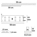 ISOLED LED module T5/T8 865 DIM MINIAMP - 55CM - 170LM/W with plug, 2-pole, magnetic mounting 9W 1550lm 6500K 120° CRI 80-89 dimmable
