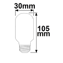 ISOLED Lampe  filament LED T30 T30 clair E27 7,9W 1075lm 2700K 360 CRI 80-89