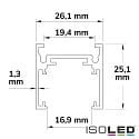 ISOLED NV-Aufbauschiene TRACK48 FLAT, flach, IP44, 4-polig, magnetisch, inkl. Endkappen und Schutzcover, 200cm, schwarz