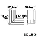 ISOLED Connecteur d'angle CORNER 90° HORIZONTAL - TRACK48 RECESSED isolé, mécanique, horizontal, noir
