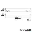 ISOLED Halogène sur rail LINEAR LINE+ 30CM - TRACK48 (DALI) rigide, contrôlable par DALI, fixation magnétique IP20, noir gradable