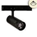 3-phase spot 24W - 20-55 (DALI) rigid, DALI controllable, focusable IP20, black dimmable