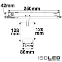 ISOLED 3-Phasen LED Schienen-Strahler fokussierbar, 42W, 20°-70°, CRI92, DALI dimmbar, schwenkbar, 42W 4000K, weiß matt