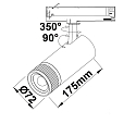ISOLED 3-phase spot 24W - 20-55 DIM swivelling, 2-pole, focusable IP20, black dimmable