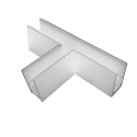 T-connector CORNER 90 HORIZONTAL - TRACK48 SURFACE isolated, mechanical, horizontal, white