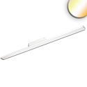 3-phase luminaire LINEAR 120CM rigid, CCT Switch, switchable, multipower, prismatic IP20, white 