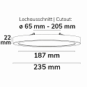 ISOLED LED Aufbau-/Einbauleuchte FLEX PRO DN235, IP44, rund,  23.5cm, 16W 3000-4000K (CCT Switch) 1920lm (120lm/W), dimmbar, wei