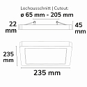ISOLED LED Aufbau-/Einbauleuchte FLEX PRO 235x235, IP44, eckig, 23.5cm, 16W 3000-4000K (CCT Switch) 1920lm (120lm/W), dimmbar, wei
