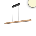 pendant luminaire RIFFL adjustable IP42, oak oiled, black dimmable