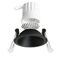 ISOLED recessed spotlight BACK45 HONEYCOMB / LED MODULE UGR<12 round, rigid, dimmable, set back IP20, black matt dimmable
