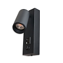 ISOLED LED Leseleuchte, 4,5W, 3000K, 270lm, mit USB-A und USB-C Ladebuchse, schwarz