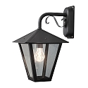 Konstsmide Wall luminaire BENU DOWN, E27 max. 100W, black aluminium / smoked acrylic glass