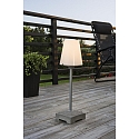 Konstsmide Terrassenleuchte LUCCA SMALL, Hhe 59cm, E27 max. 60W, Grau, Aluminium / massiver Betonfu / Kunststoffschirm wei
