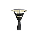 Testa dell'apparecchio GEMINI 1-Lampadina, piccolo E27 IP23, Opale, Nero