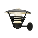 Wandleuchte GEMINI, E27 max. 100W, Schwarz, Aluminium / Opalglas