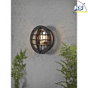 Konstsmide Wall luminaire ODEN, with integrated power plug, E27 max. 60W, clear acrylic glass / black aluminium