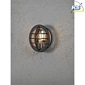 Konstsmide Wall luminaire ODEN, with integrated power plug, E27 max. 60W, clear acrylic glass / black aluminium