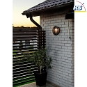 Konstsmide Wall luminaire ODEN, with integrated power plug, E27 max. 60W, clear acrylic glass / black aluminium