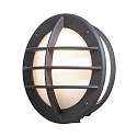 Luminaire mural d'extérieur ODEN avec prise de courant E27 IP23, opale, noir