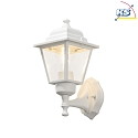 Konstsmide Wall luminaire, 1-flame UP, SMALL, IP23, E27 max. 60W, E27 max. 60W, white aluminium / clear glass
