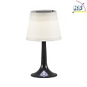 Konstsmide Solar HighPower LED table luminaire ASSISI, IP44, 0.5W 4500K, black plastic base / satined shade