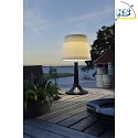 Konstsmide Solar HighPower LED table luminaire ASSISI, IP44, 0.5W 4500K, black plastic base / satined shade