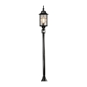 Path luminaire MILANO with motion detector, E27 max. 60W, black/silver, alu / acrylic glass with lead crystal look