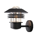 Konstsmide Outdoor wall luminaire MODENA UP MEDIUM, E27 max. 60W, black aluminium / clear glass