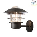 Konstsmide Applique da esterno MODENA Su E27 IP44, Nero, trasparente