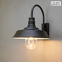Konstsmide outdoor wall luminaire TRAPANI down, large, round E27 IP44, black dimmable