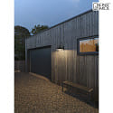 Konstsmide outdoor wall luminaire TRAPANI down, large, round E27 IP44, black dimmable